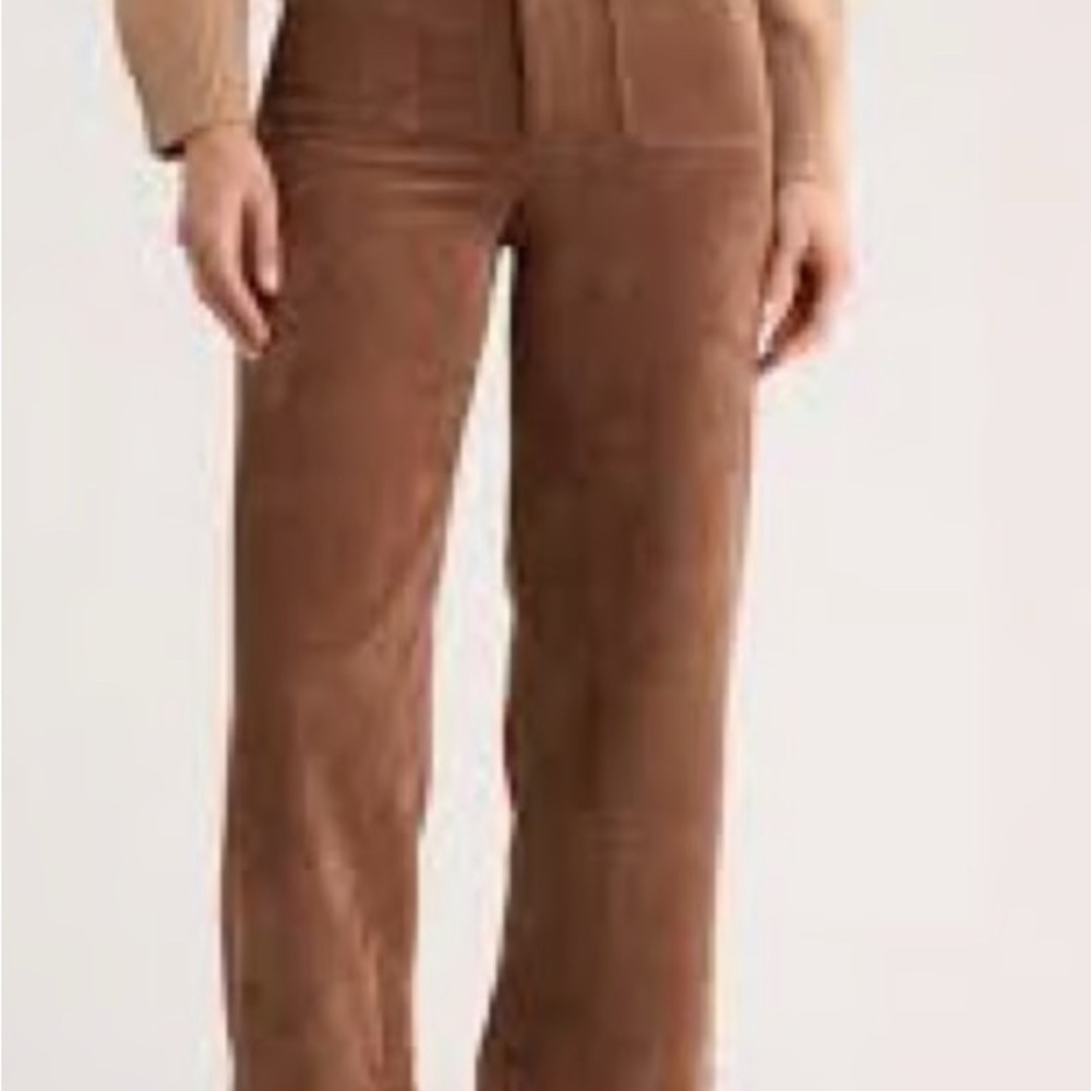 Elie Tahari wide leg cords in light gingerbread, Sz 8, NWT